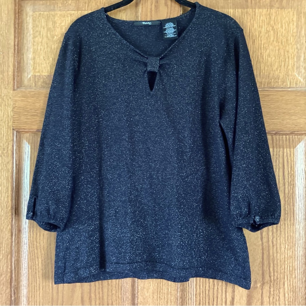 5/$15 Raisey Black & Gold Shimmer Top/Sweater XL